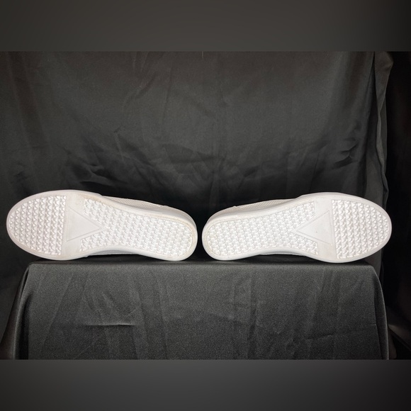 White Faux Snake Skin Wedge Sneakers - Picture 6 of 9